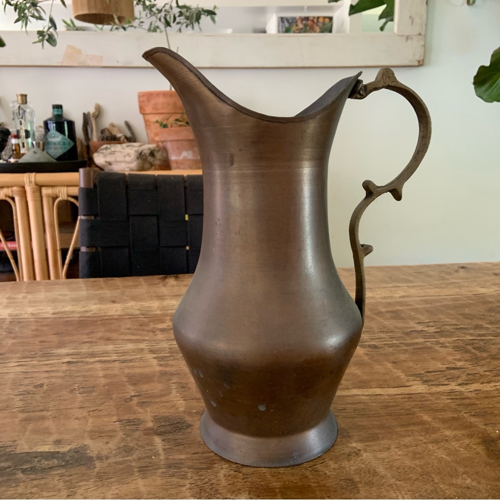 Vintage bronze pitcher vase